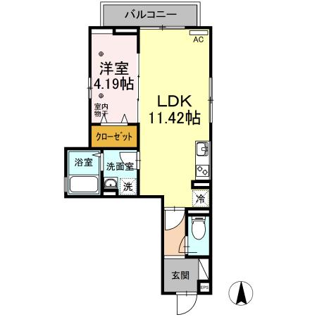 アンリジエール(1LDK/3階)の間取り写真