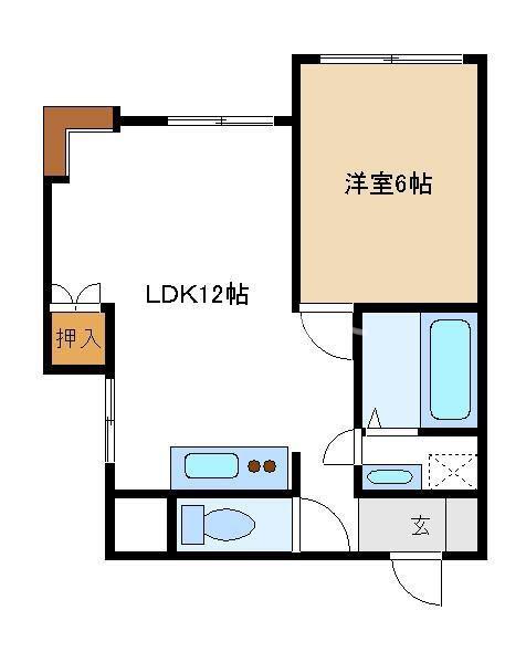 サンセリテTOWA(1LDK/1階)の間取り写真