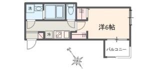 MELDIA武里III(1K/1階)の間取り写真