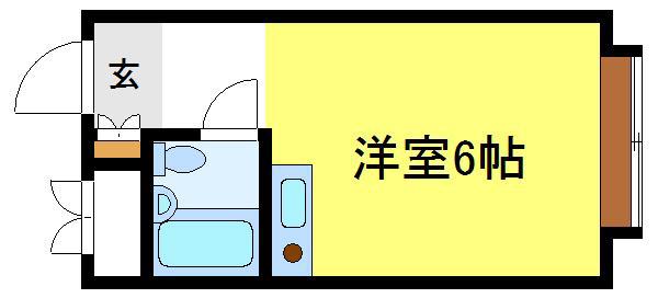 シード平野(ワンルーム/1階)の間取り写真