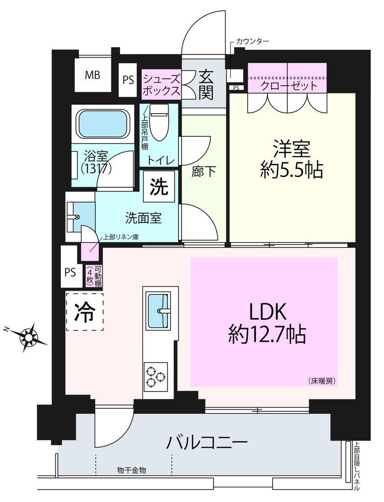 レ・ジェイドシティ橋本 I(1LDK/4階)の間取り写真