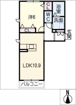 メゾンブランシュ(1LDK/1階)の間取り写真