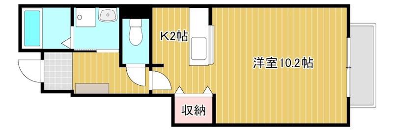 ヴィオラ・U I棟(1K/1階)の間取り写真