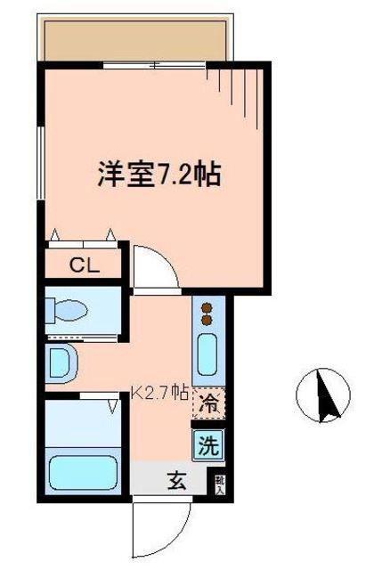 クレシア北松戸(1K/3階)の間取り写真