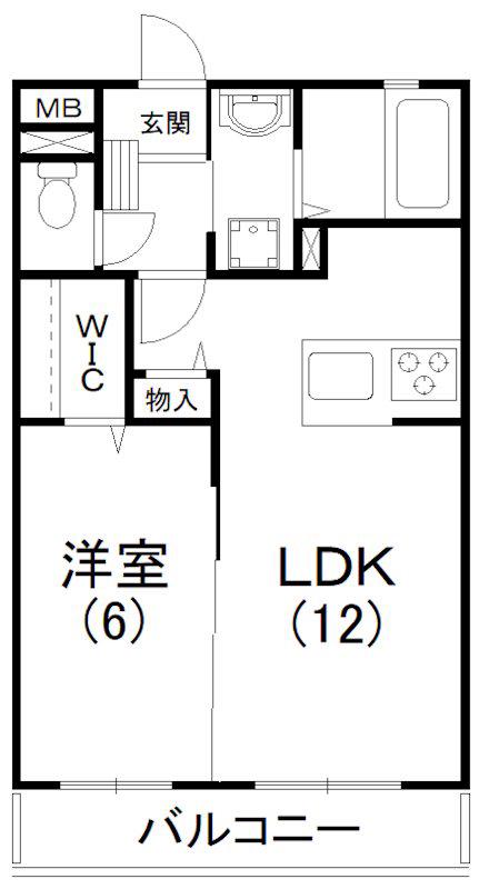 ラヴィベール中島(1LDK/3階)の間取り写真