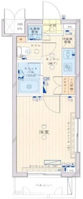 ルーブル新宿西落合参番館(1K/4階)の間取り写真