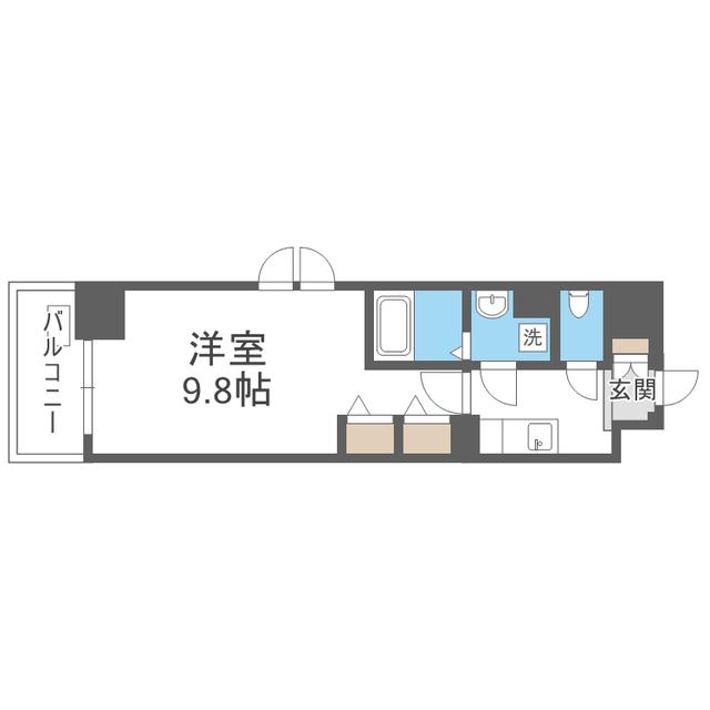 FLレジデンス1(1K/3階)の間取り写真