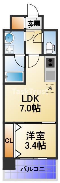 SK RESIDENCES 放出(1LDK/6階)の間取り写真