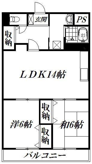 プレジールメゾン(2LDK/2階)の間取り写真