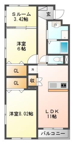 IBB7(2SLDK/2階)の間取り写真