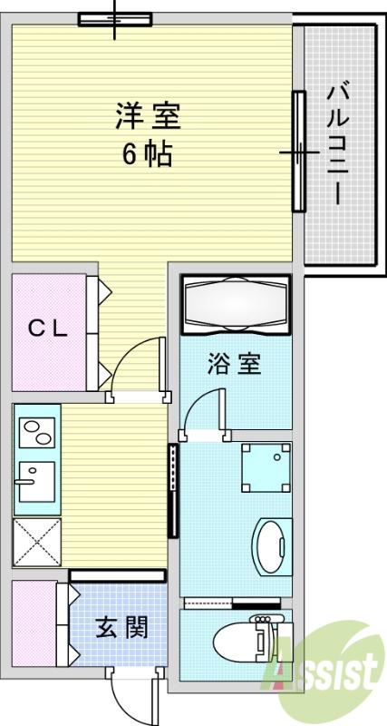 BLISS GATE ISHIBASHI(1K/3階)の間取り写真