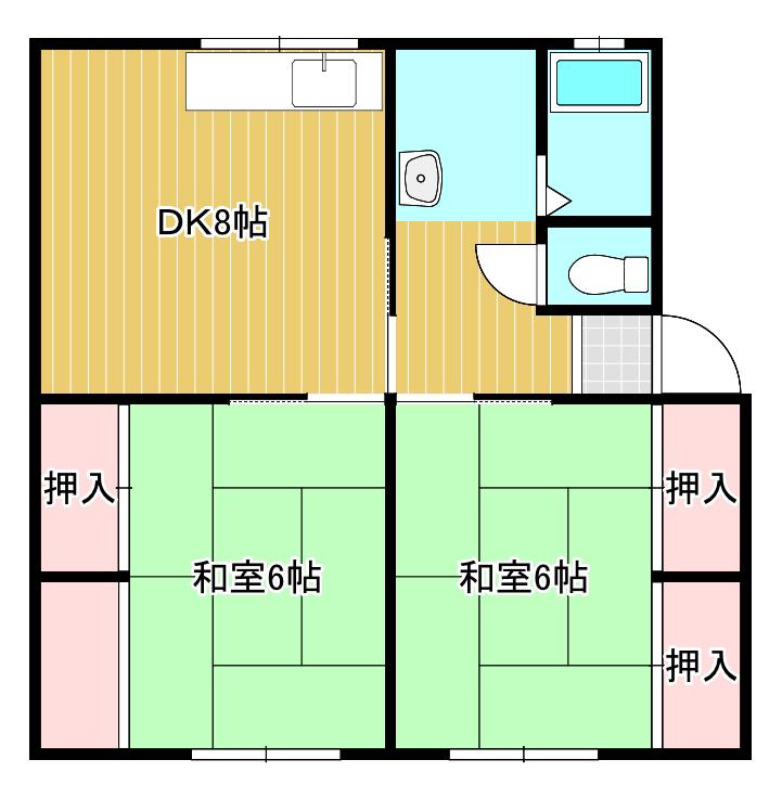 ロイヤルコーポ(2DK/1階)の間取り写真
