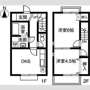 DEUX MAISON(2DK/1階)の間取り写真