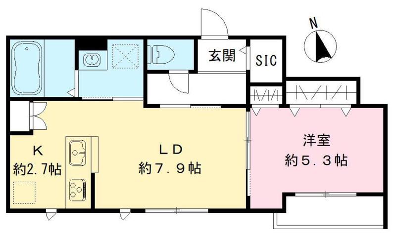 ソルディアス クローバー(1LDK/1階)の間取り写真