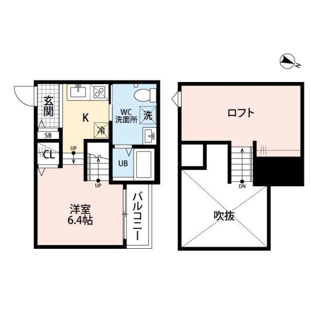 U-STYLE.TUKIDE6(1SK/2階)の間取り写真