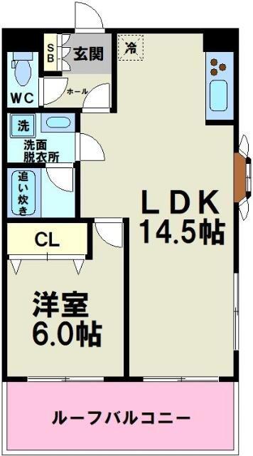 アドレー渋谷本町(1LDK/3階)の間取り写真