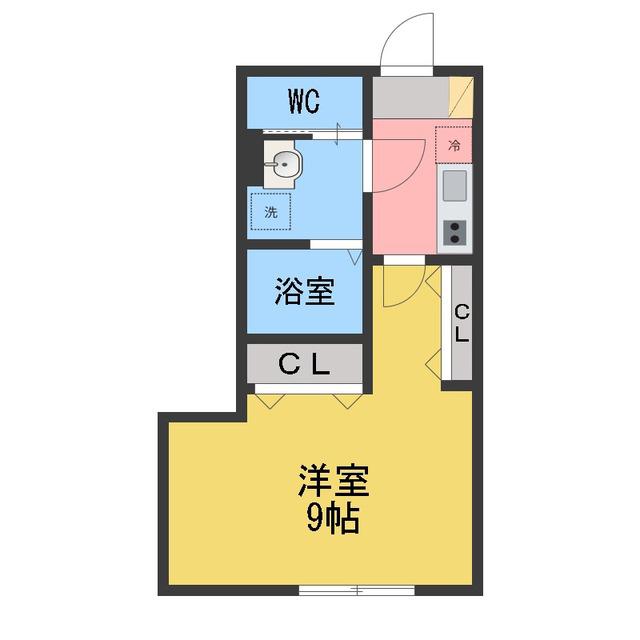 FELICE相模原(1K/1階)の間取り写真