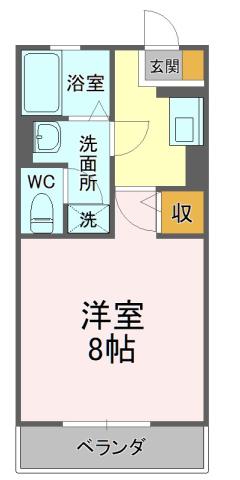 コーストヴィレッジI(1K/2階)の間取り写真
