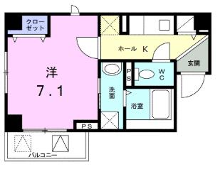 プラム平間(1K/3階)の間取り写真
