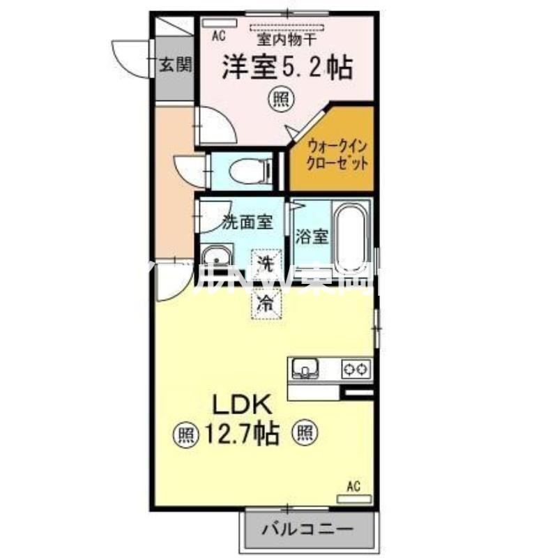 メゾン エミグラント B棟(1LDK/2階)の間取り写真