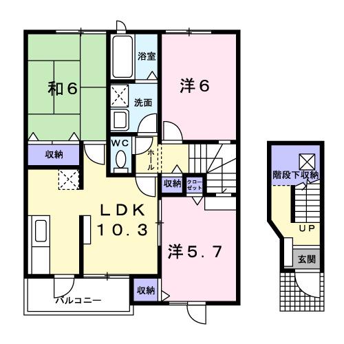 POLARIS-OM(3LDK/2階)の間取り写真
