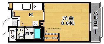 館アズビック(1K/3階)の間取り写真