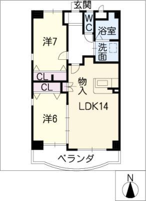 GRACE AQTREE975(2LDK/6階)の間取り写真