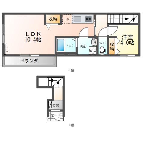 トキワハウス(1LDK/2階)の間取り写真
