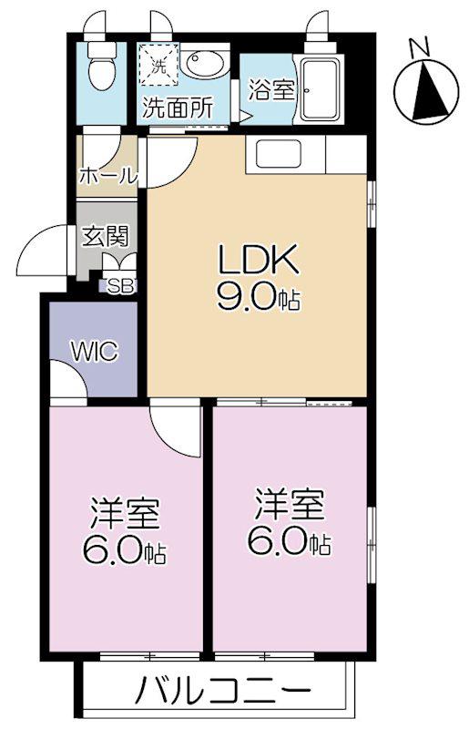 ベレオ高円寺(2DK/1階)の間取り写真