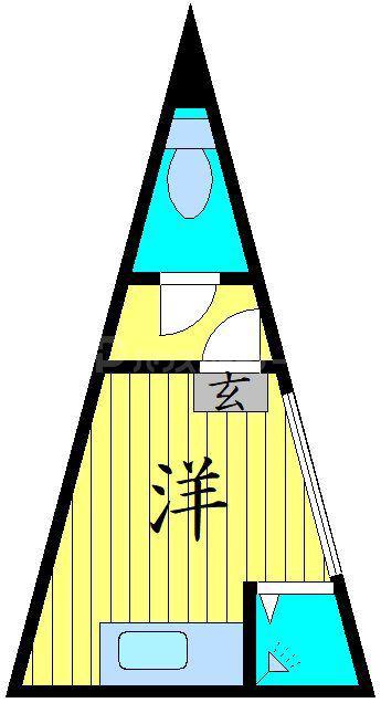練馬三角ビル(ワンルーム/2階)の間取り写真