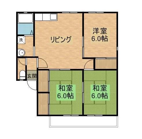 セジュールふじやまA(3LDK/2階)の間取り写真