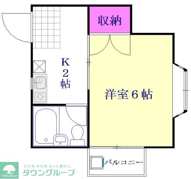 スクエア旭(1K/2階)の間取り写真
