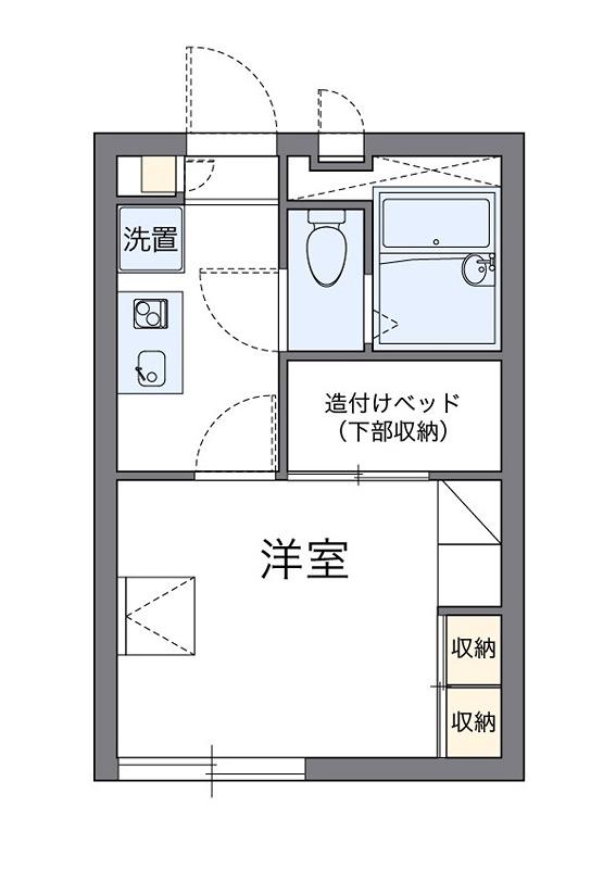 エスペランサC(1K/1階)の間取り写真