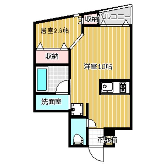 静岡鉄道静岡清水線 新静岡駅 徒歩4分 8階建 築21年(1LDK/5階)の間取り写真