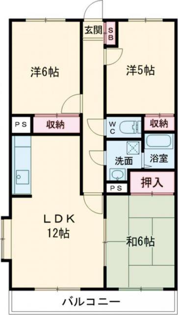 シティパレス(3LDK/3階)の間取り写真