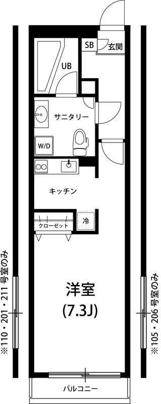 リブリ・ソナーレ(ワンルーム/2階)の間取り写真