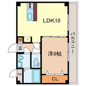 アンジェリーナ(1LDK/3階)の間取り写真