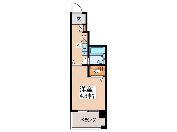 マンション フラワーメイトシティ(1K/5階)の間取り写真