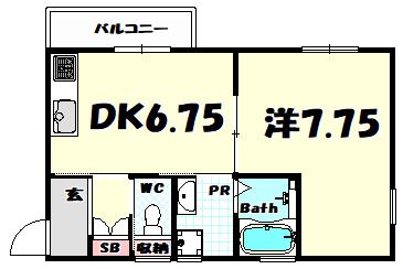 コンフォールNAO(1LDK/1階)の間取り写真