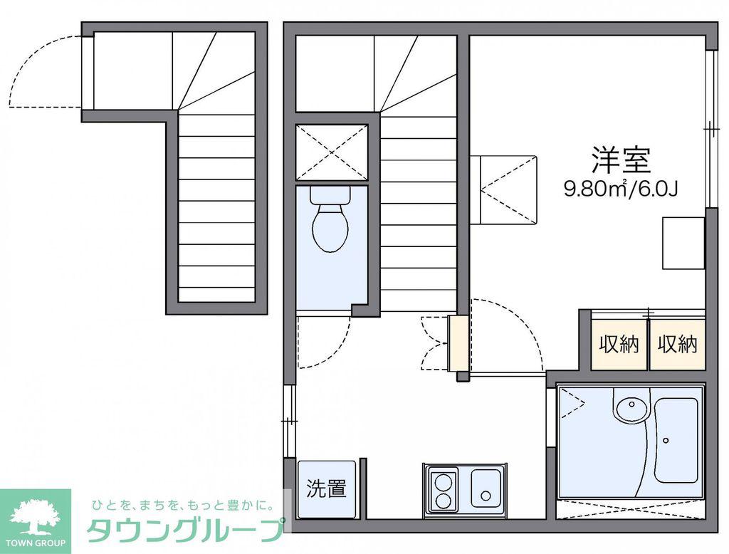 レオパレスアミーII(1K/2階)の間取り写真
