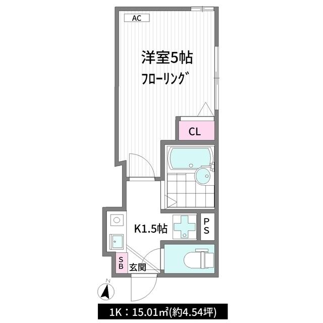 スマイラス新江古田(1K/3階)の間取り写真
