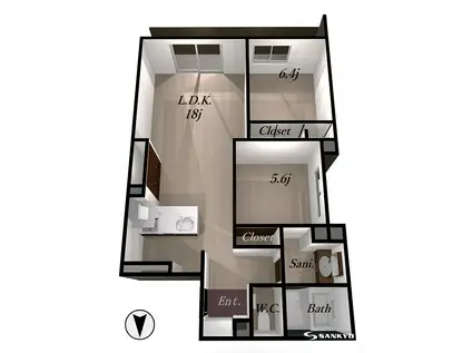 SO-HOUSE TOKAMACHI(2LDK/1階)の間取り写真