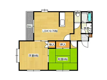 ハイツリジョイス(2LDK/1階)の間取り写真