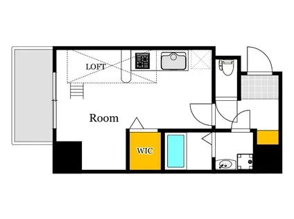 GIFT(ワンルーム/6階)の間取り写真