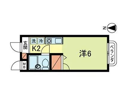 ハイムそれいゆ国分寺(1K/1階)の間取り写真