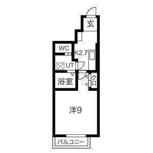 JR東北本線 花巻駅 徒歩37分 2階建 築4年(1K/1階)の間取り写真