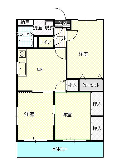 リーフライツ(3DK/2階)の間取り写真