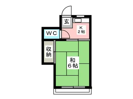 松田ハイツ(1K/1階)の間取り写真
