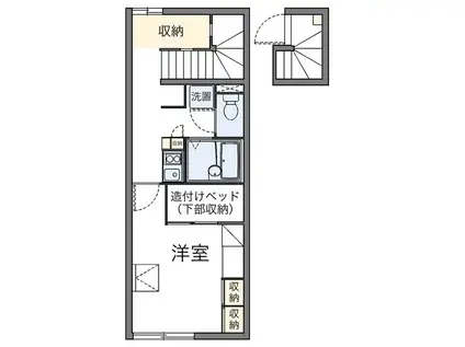 レオパレスアンパイヤー(1K/2階)の間取り写真