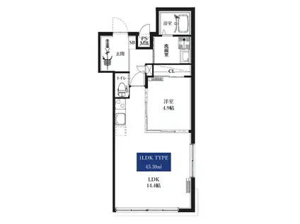 REVETERRACE上杉(1LDK/5階)の間取り写真